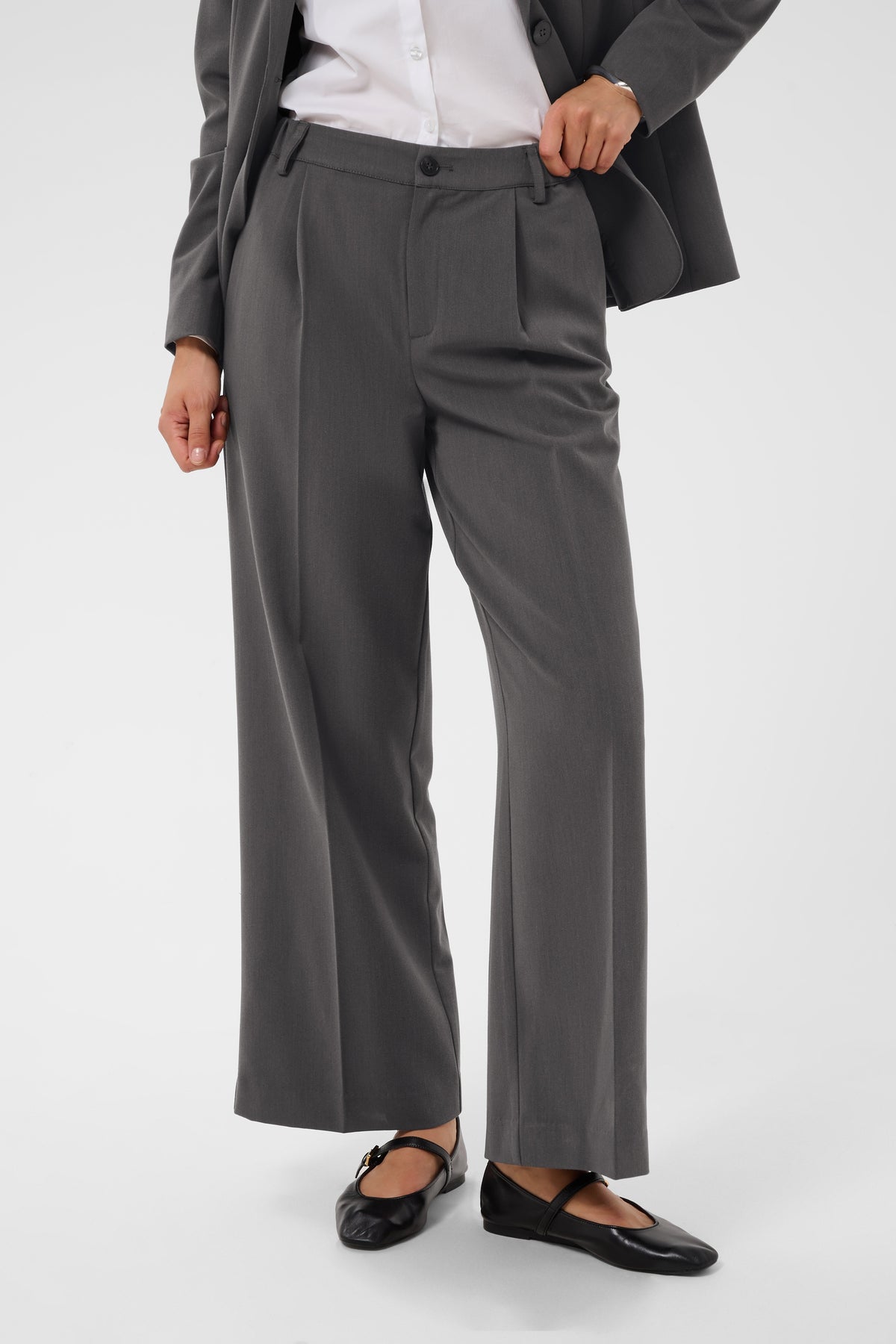 Weite Hose - Dark Grey Melange
