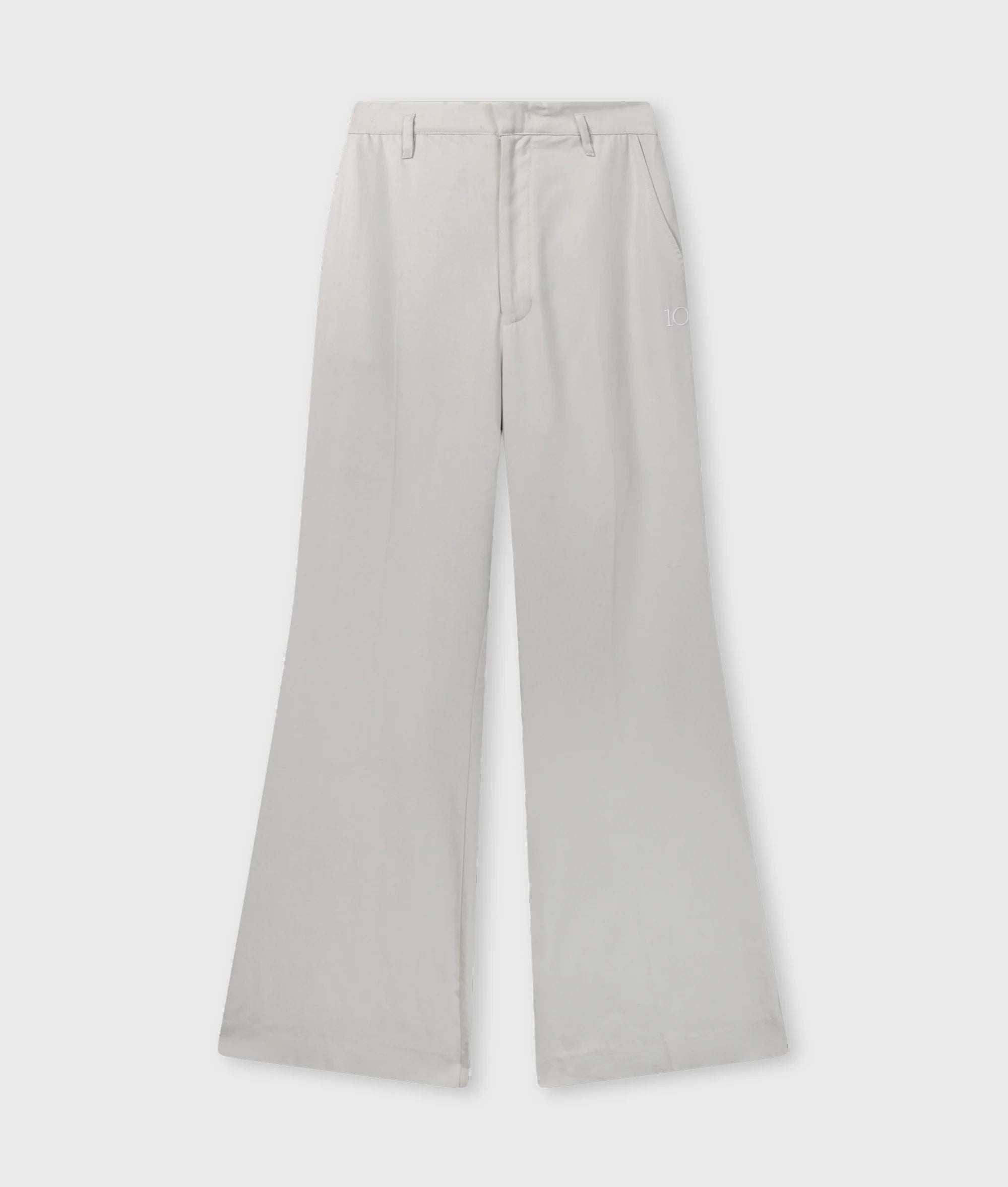 10 Days Amsterdam Fluid Trousers Stone – fließende Damenhose mit weitem Bein in hellem Naturton