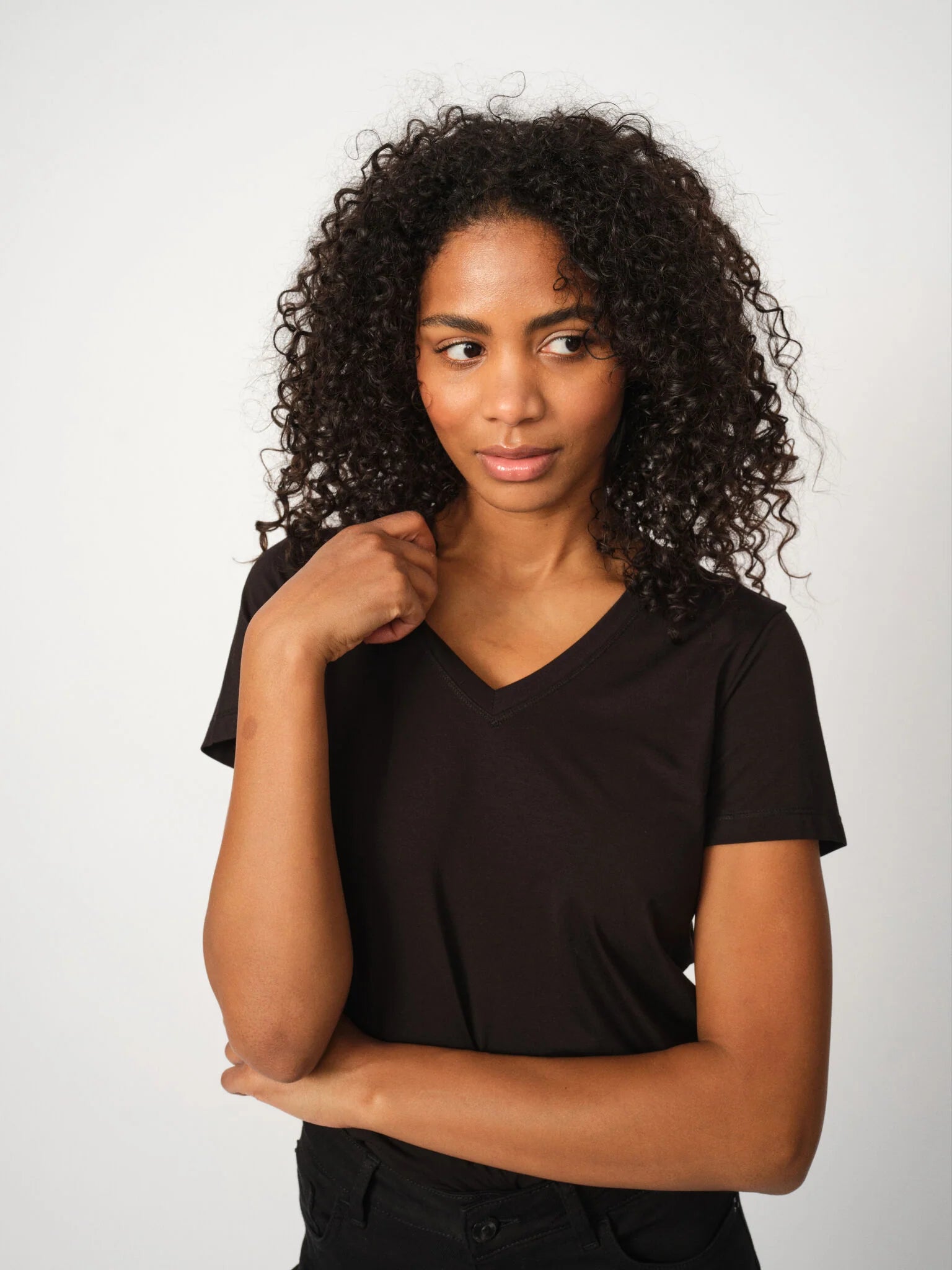 Schwarzes Damen T-Shirt Dala V-SS Basic von MOS MOSH