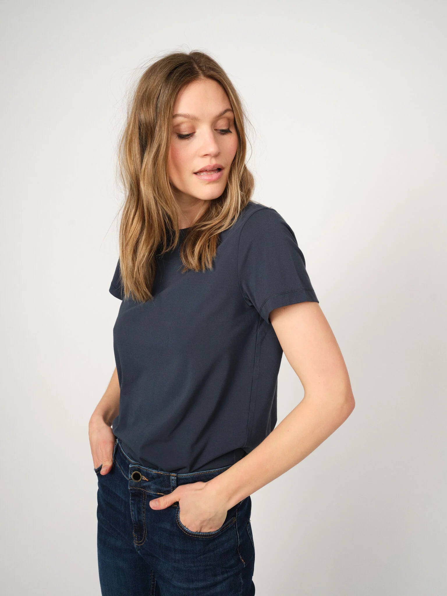Damen T-Shirt Dala O-SS Basic SALUTE NAVY von MOS MOSH
