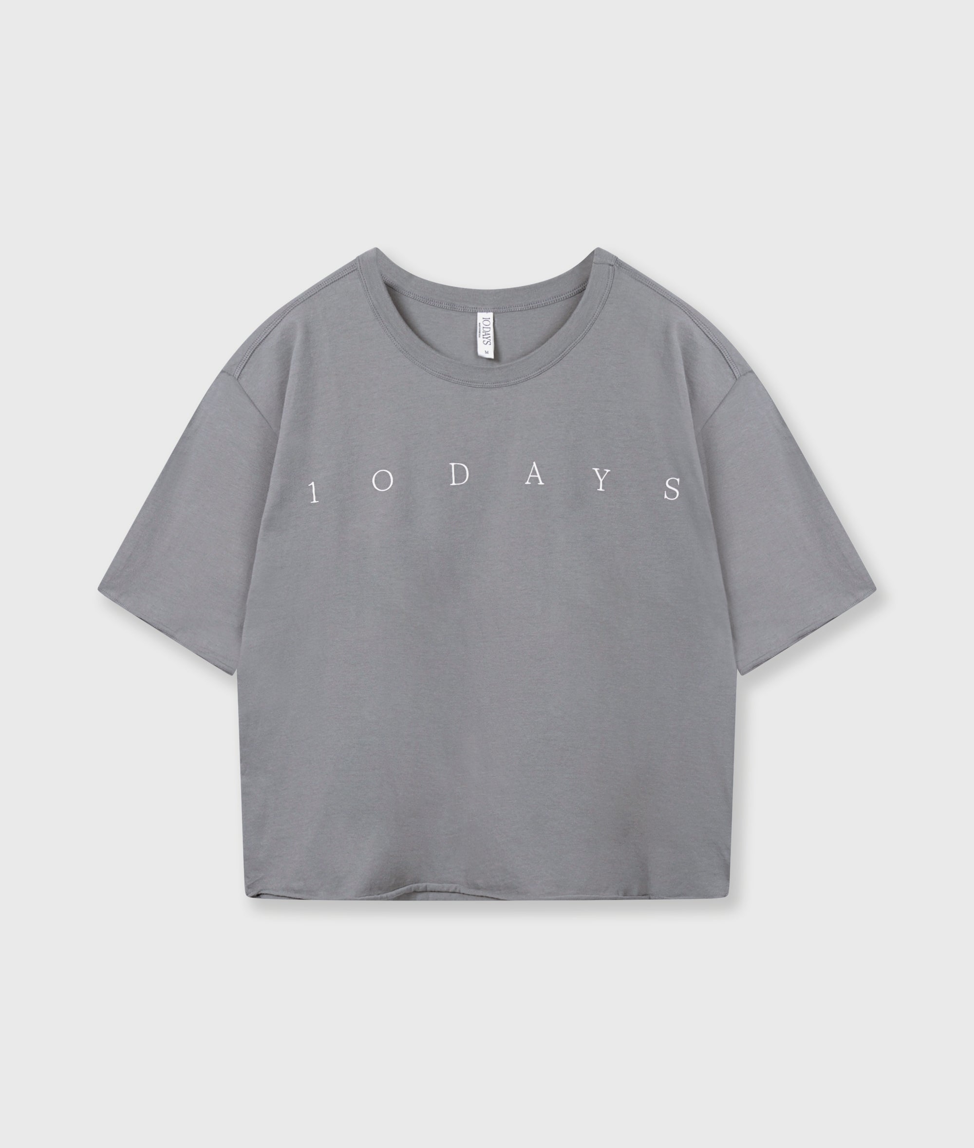 Graues Damen T-Shirt mit Logoprint von 10 DAYS AMSTERDAM