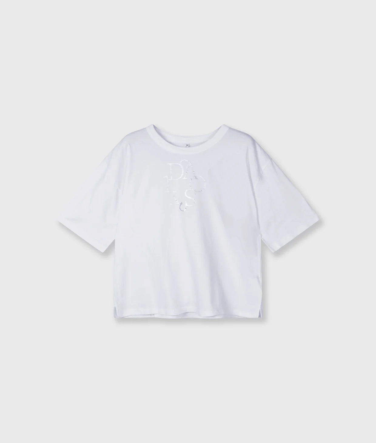 weißes Damen T-Shirt mit silbernem print von 10 DAYS AMSTERDAM