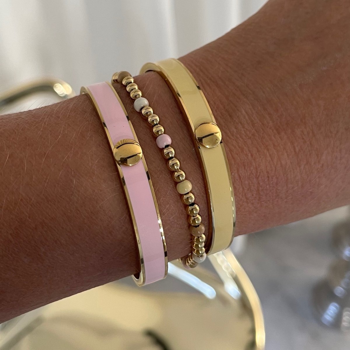 Capri Enamel Bracelet Lt. Pink/Gold