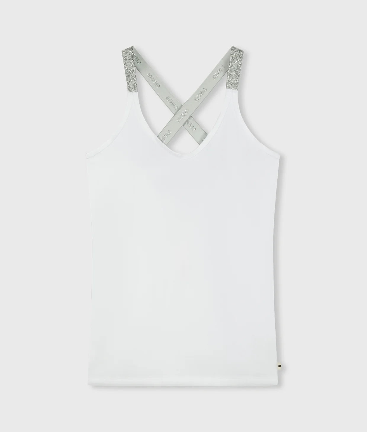 Weißes Damen Top von 10 DAYS AMSTERDAM mit Lurex-Trägern.