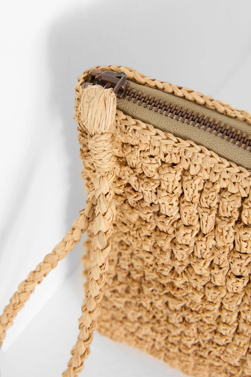 IBELIV CLUB Clutch aus handgefertigtem Raffia mit geflochtener Handschlaufe für besondere Anlässe
