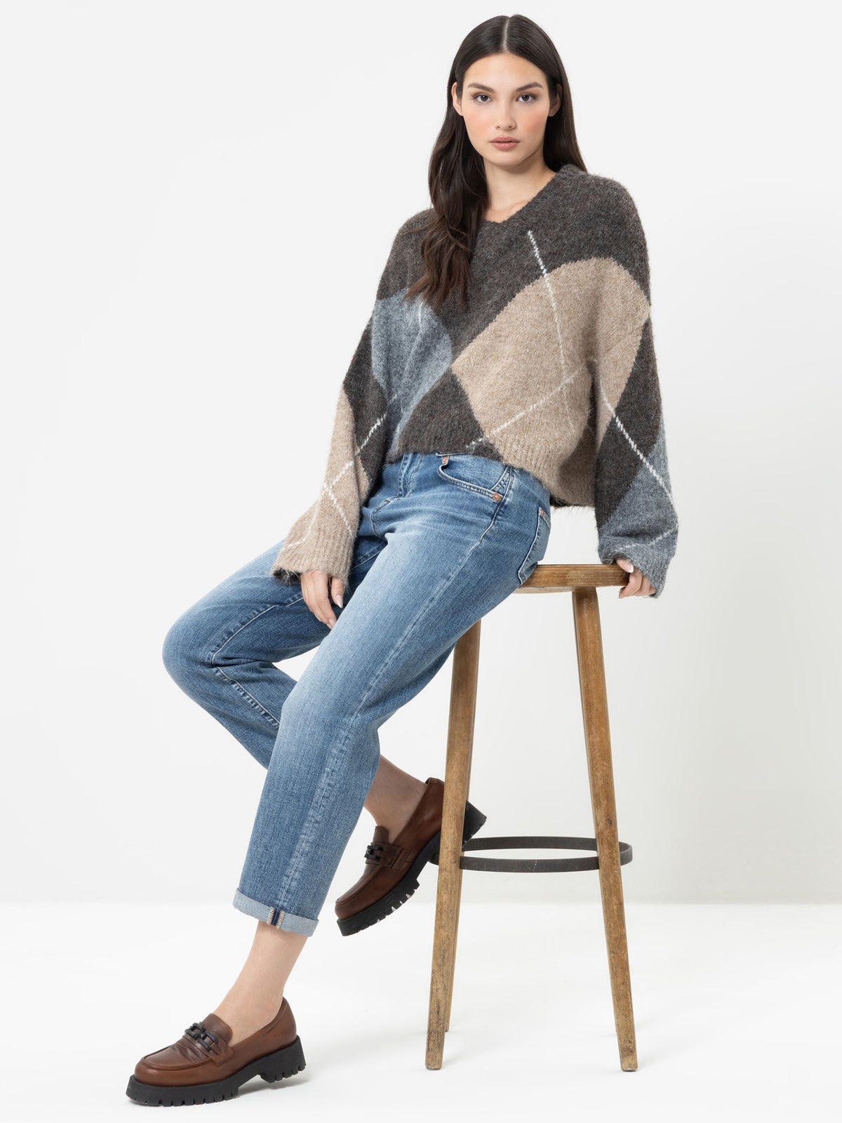 HERRLICHER Pullover FLORALIN coffe