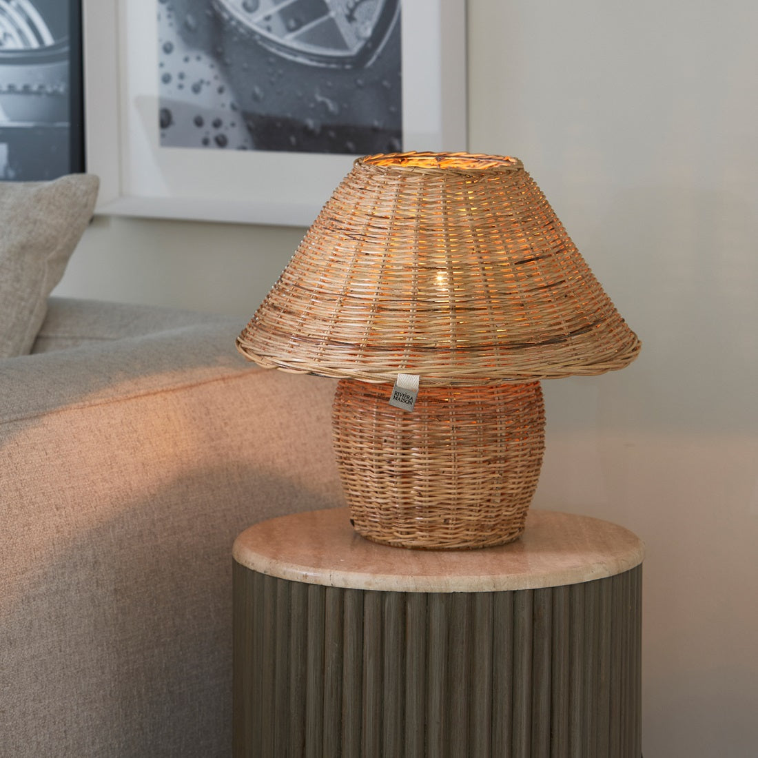 Rustic Rattan Ames Table Lamp RIVIERA MAISON