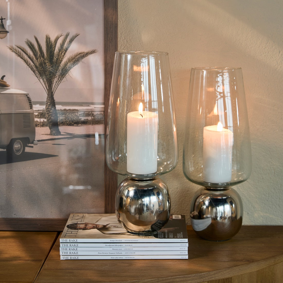 Silbernes Windlicht Velique Hurricane ML von Riviera Maison