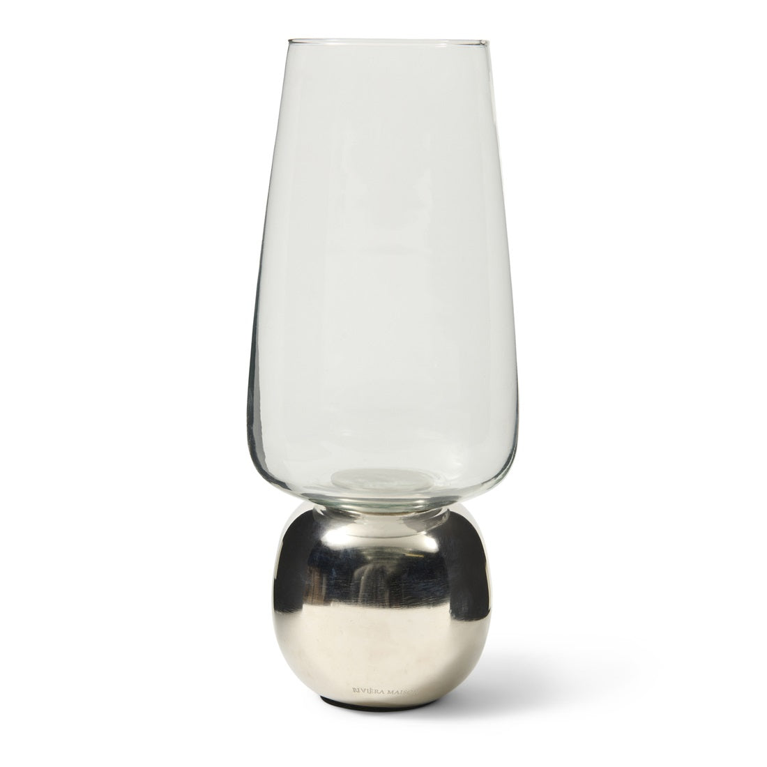 Silbernes Windlicht Velique Hurricane ML von Riviera Maison