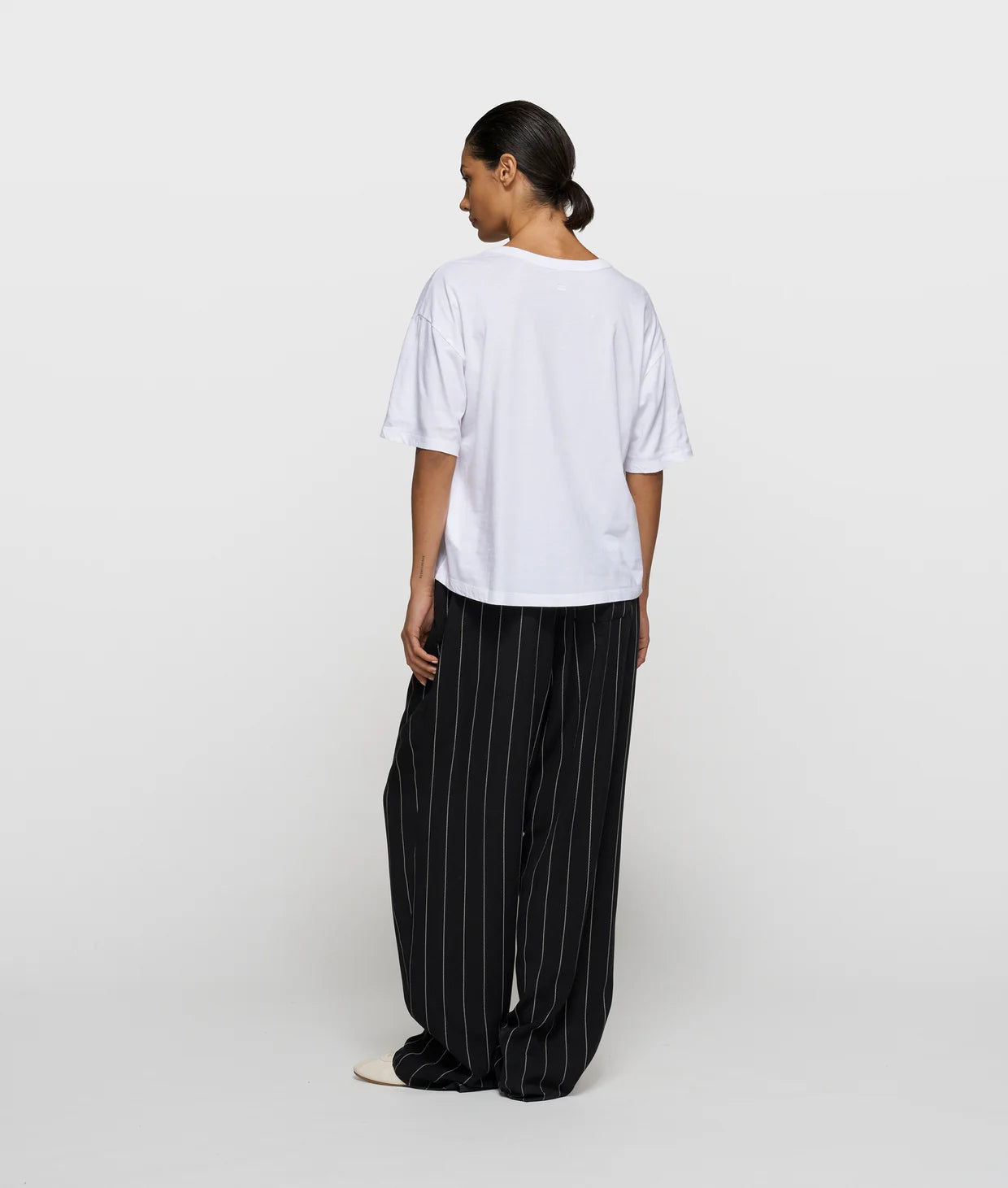 weißes Damen T-Shirt mit silbernem print von 10 DAYS AMSTERDAM