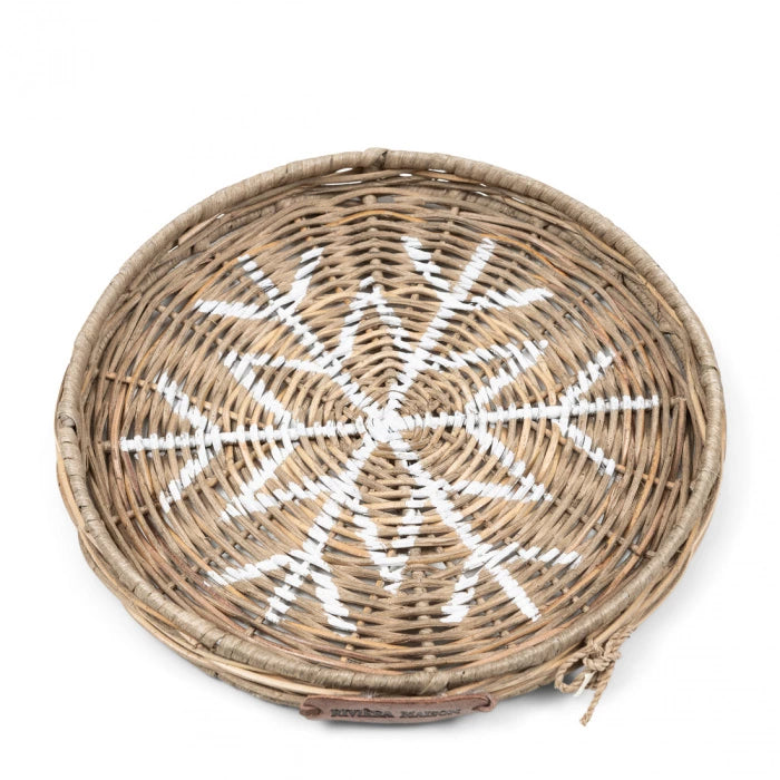 Rattan Tablett Schneeflocke