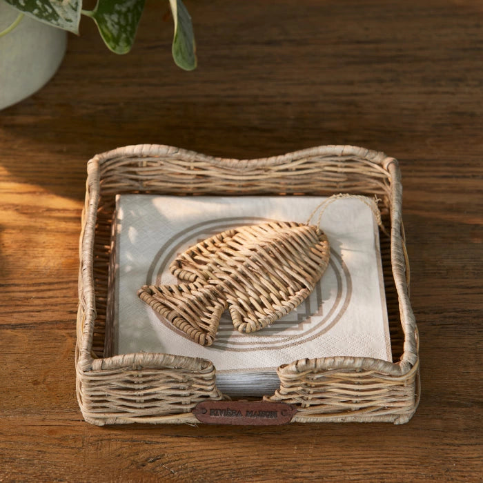 Serviettenhalter Rustikaler Rattan-Fisch