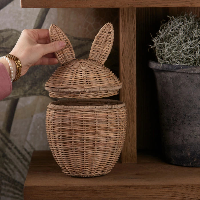 Korb Rustikaler Rattan Osterhase