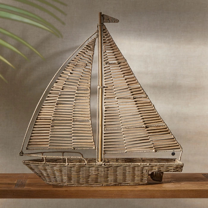 Dekoration Segelboot Rustikales Rattan XL RIVIERA MAISON