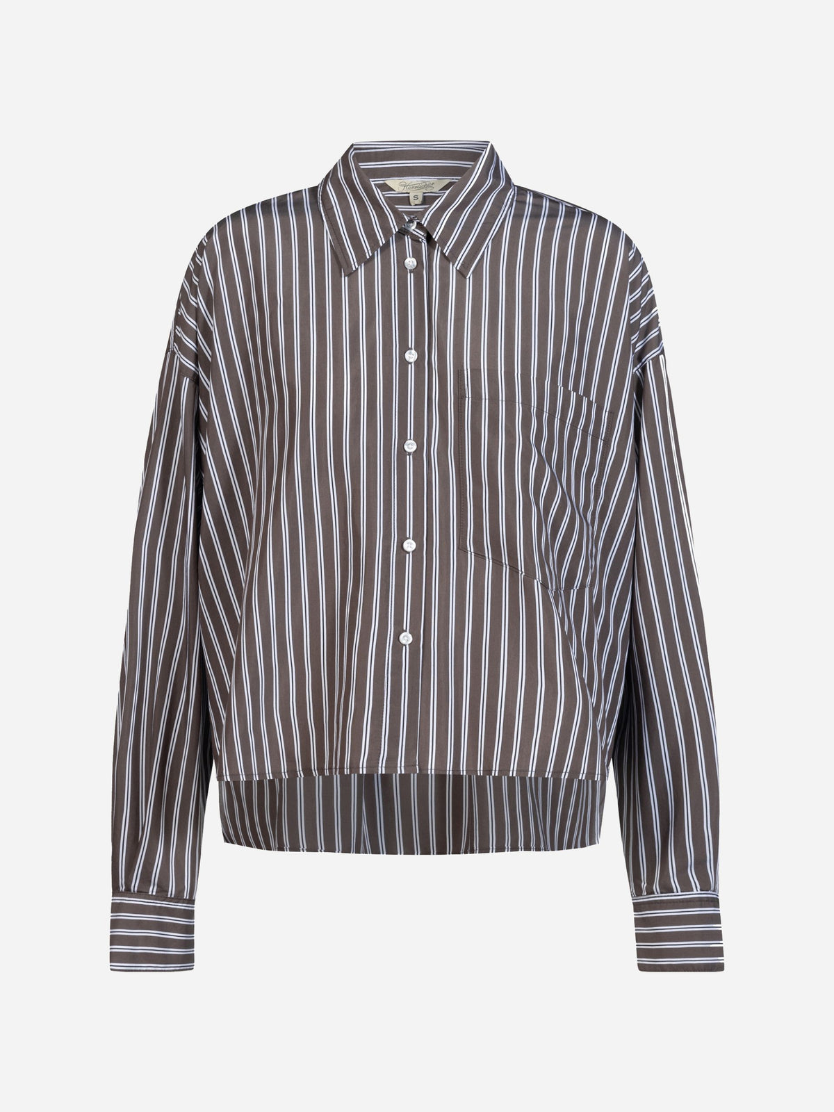 HERRLICHER Perlina Bluse Popelin Striped Coffee