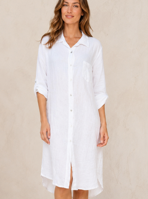 Leinenkleid WHITE
