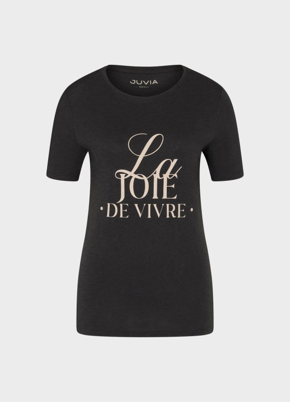 Damen T-Shirt "christina" mit frontprint in charcoal von Juvia