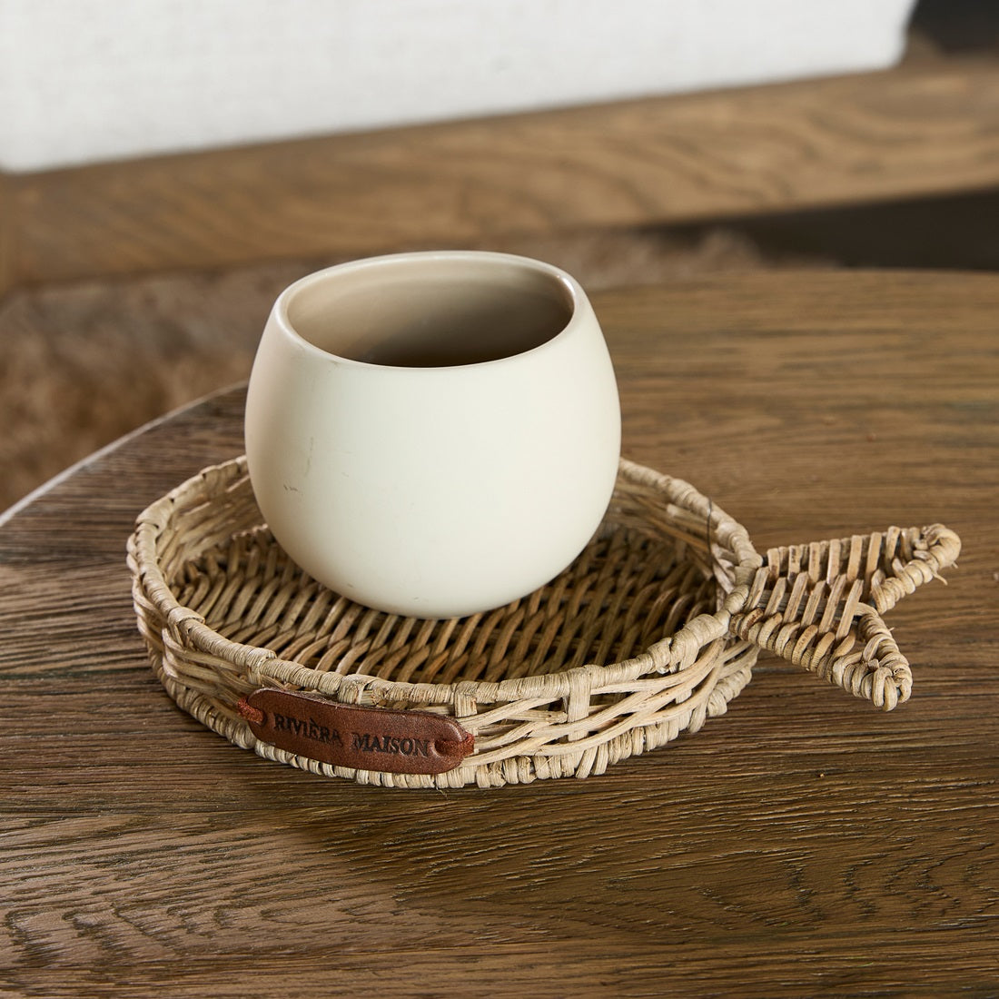 Rattan Tablett in Form eines Fisches Rustic Rattan Fish Mini Tray von RIVIERA MAISON