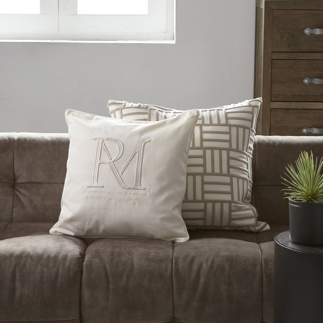 RM Monogram Pillow Cover 50x50 RIVIERA MAISON