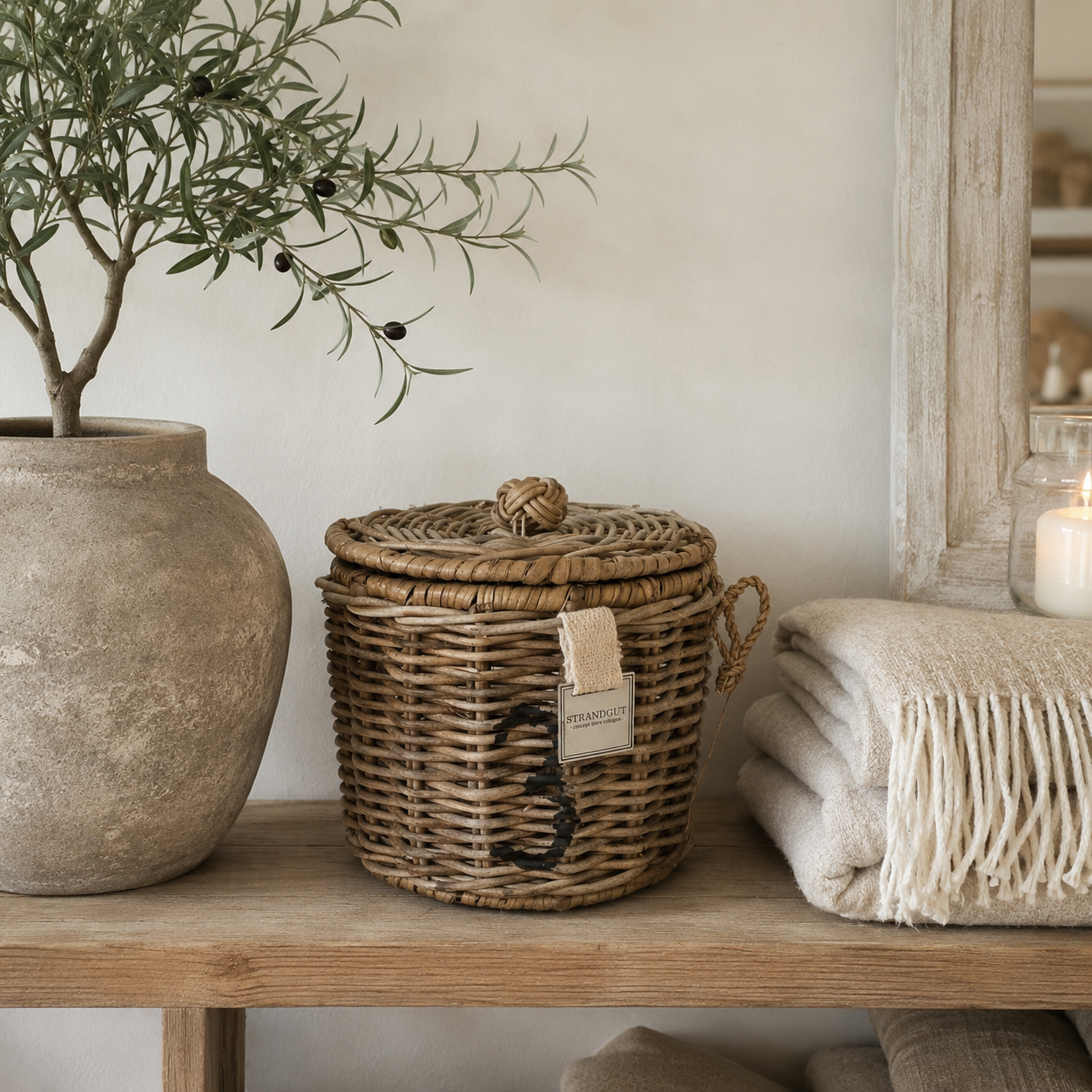 Rattan Basket with Number