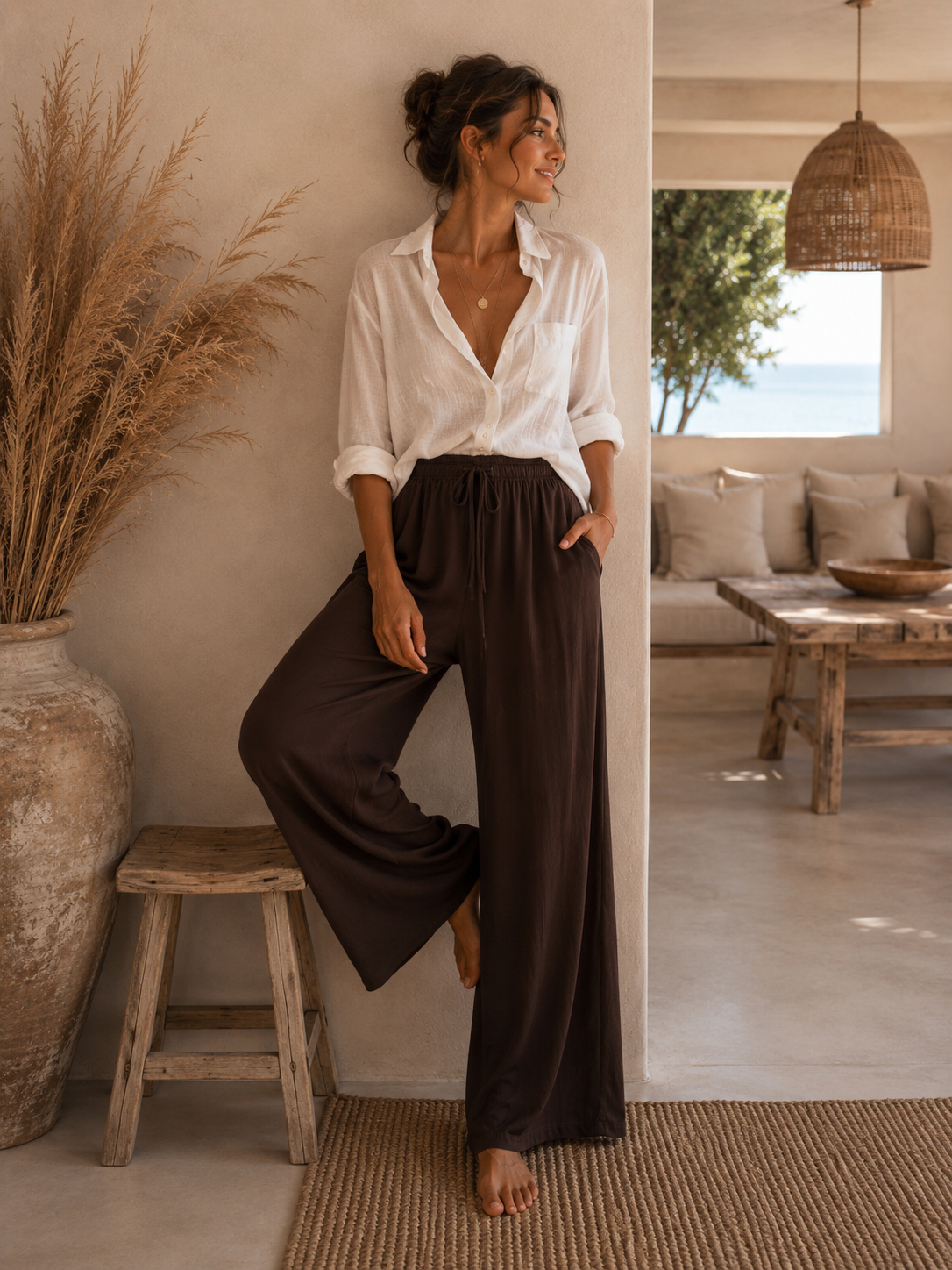 Slub-Pants BROWN
