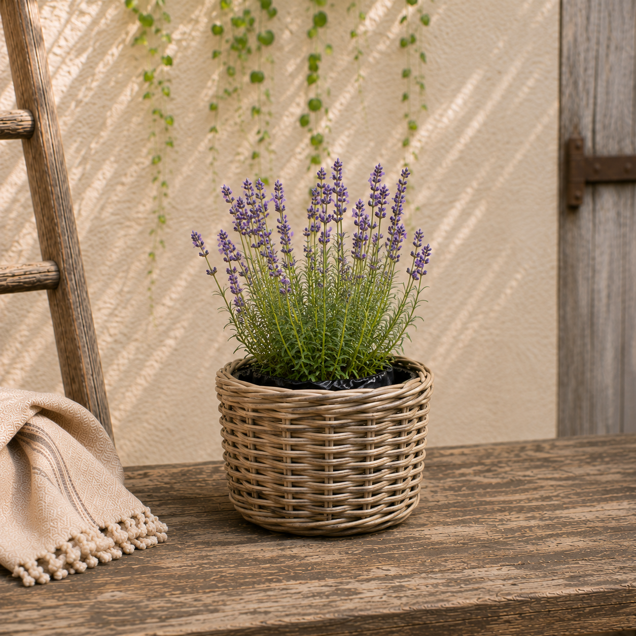 Rattanübertöpfe mit Folieneinsatz von STRANDGUT