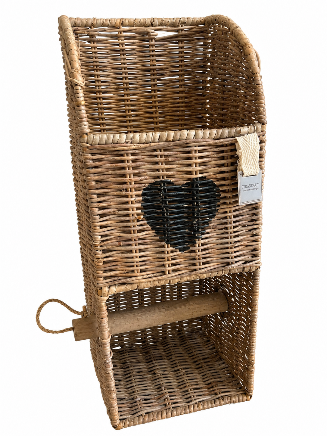 Rattan Toilet Roll Holder HEART