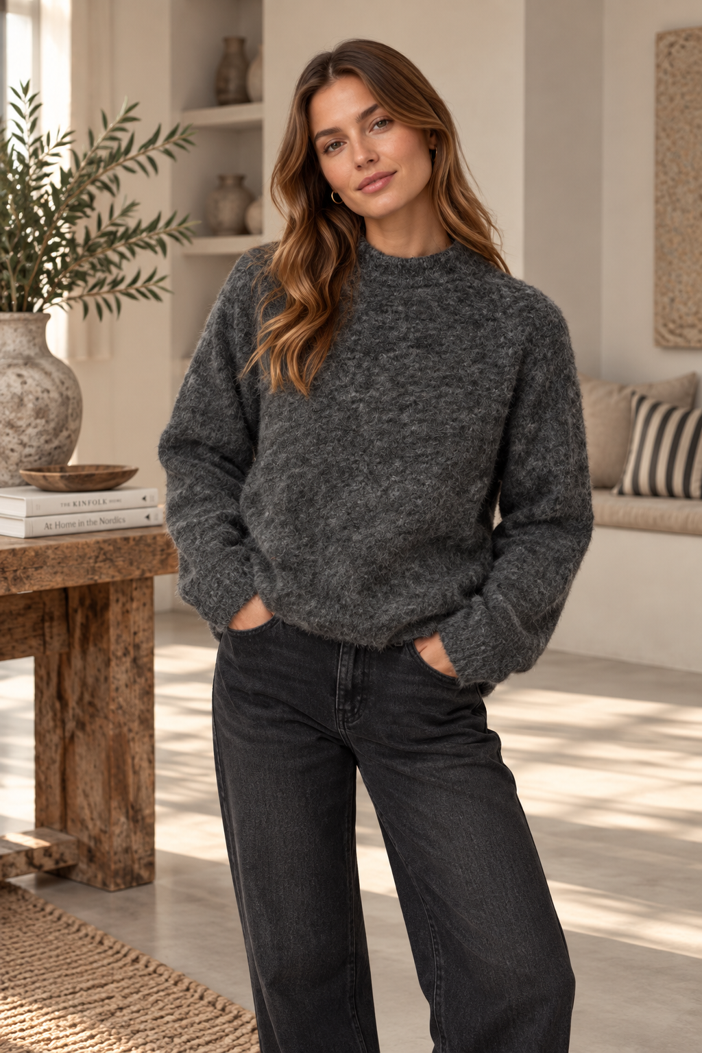 Knit Pullover - Dark Grey Melange