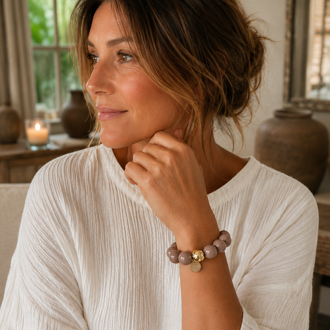 Kugelarmband Taupe