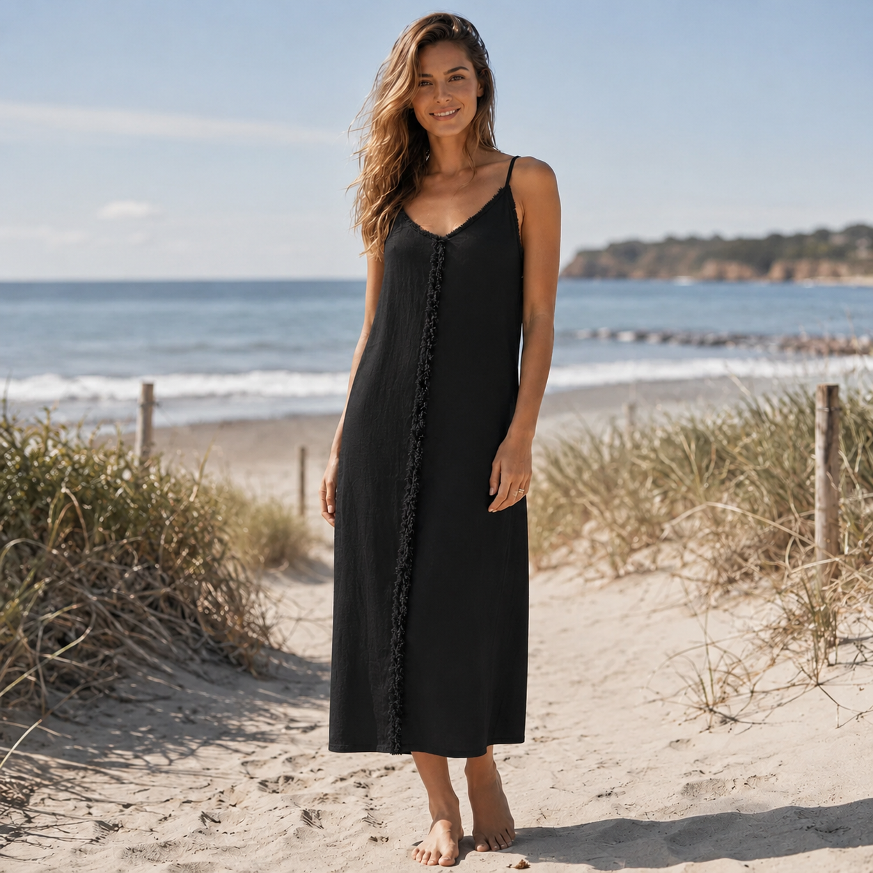 Leinenkleid Schwarz