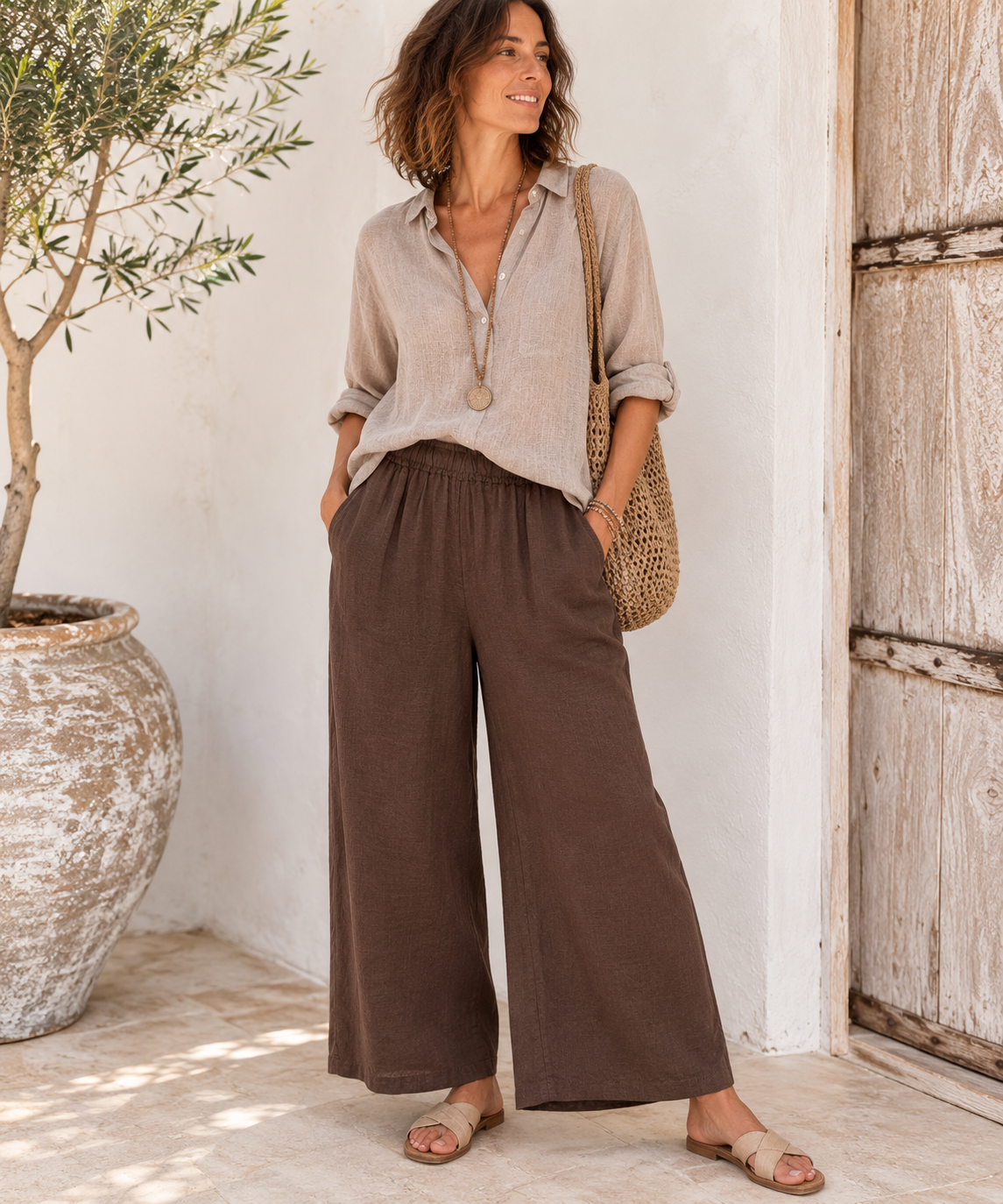Leinenhose Mocha