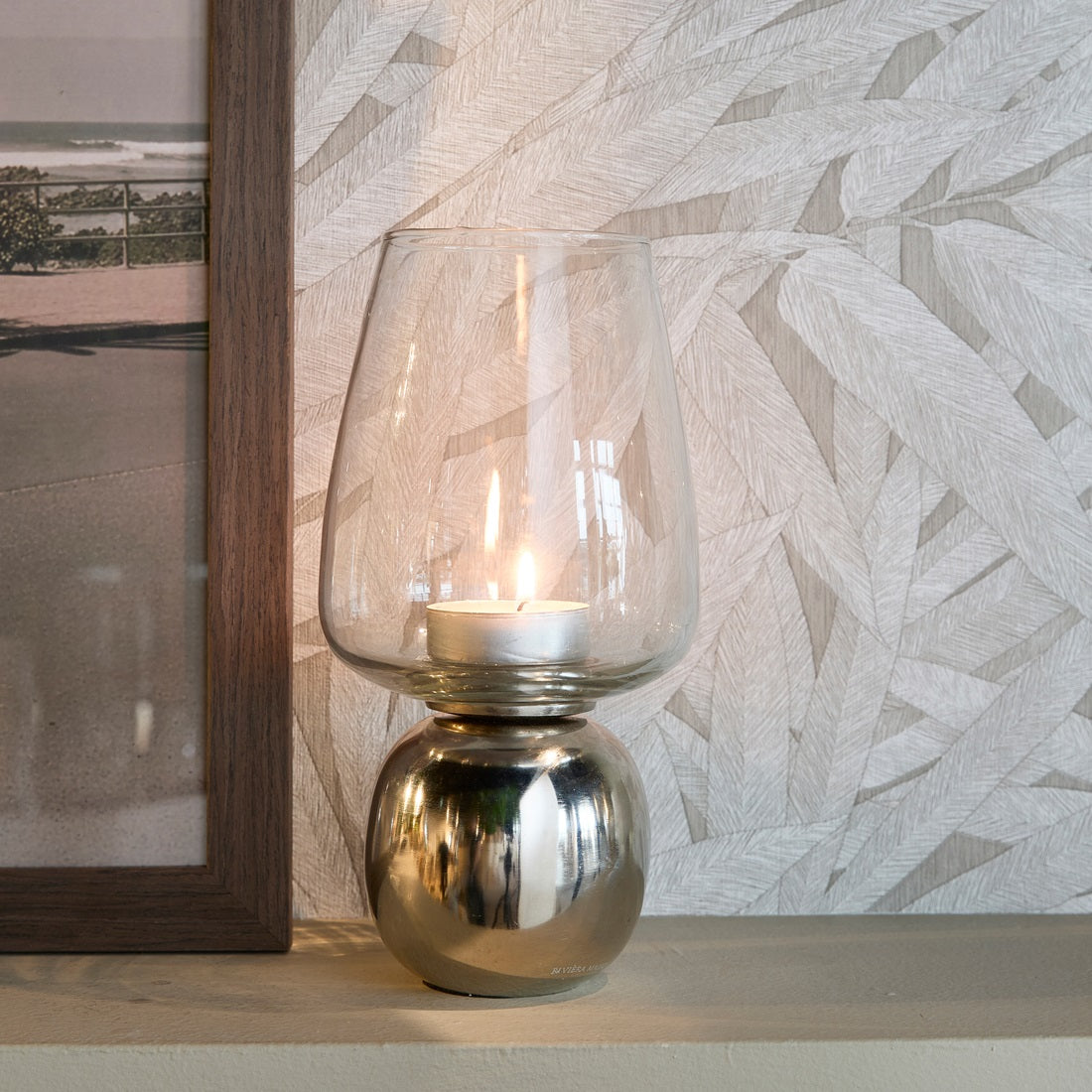 Silbernes Windlicht Velique Hurricane M von Riviera Maison