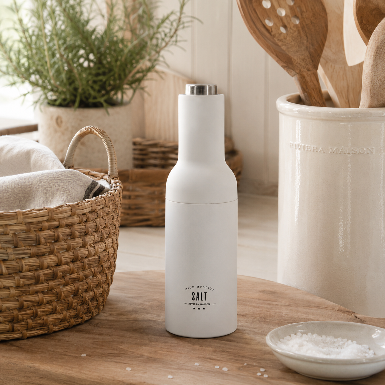 Weiße Salzmühle High Quality Salt Mill Electric RIVIERA MAISON