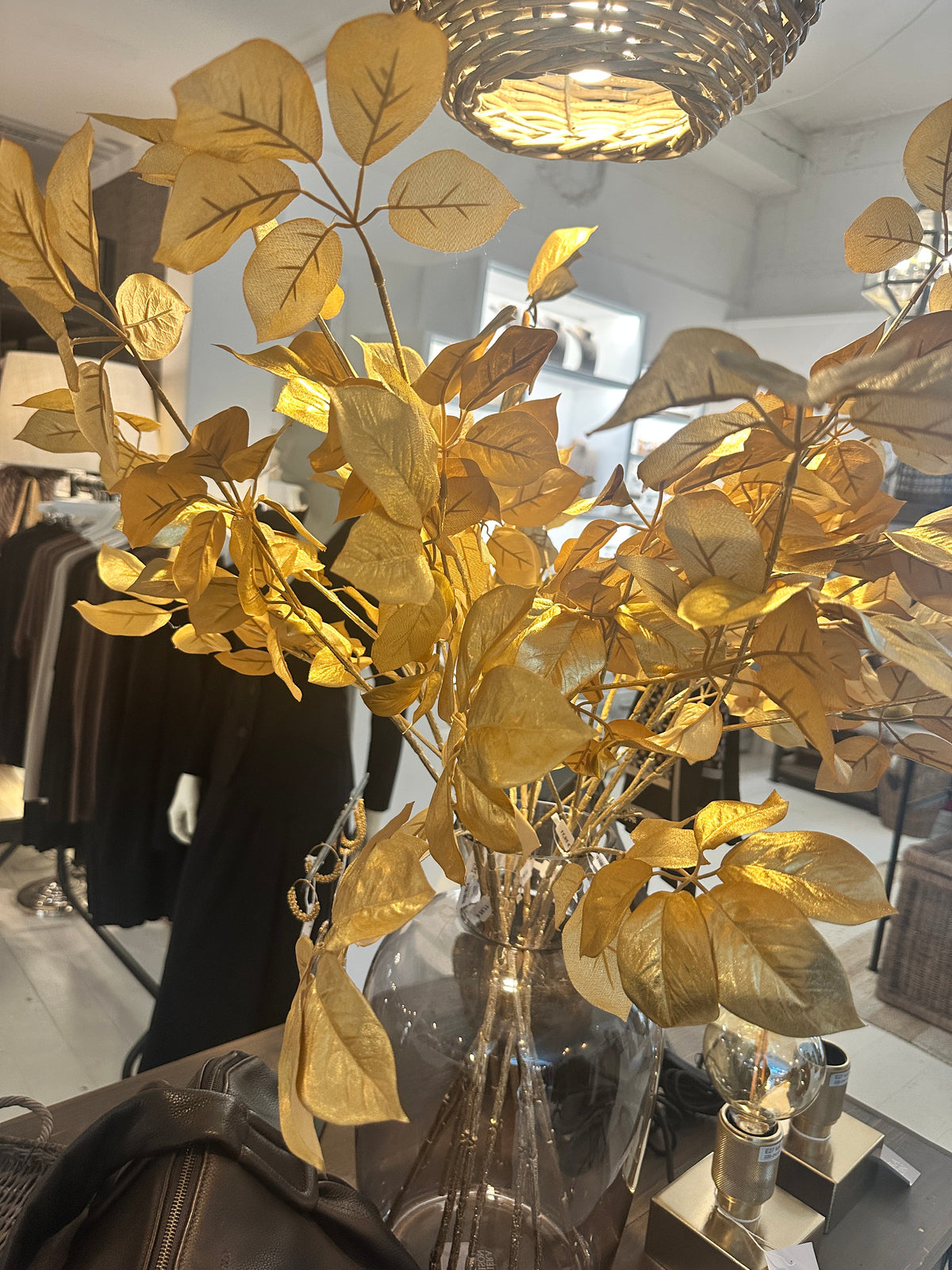 Schefflera-Zweig Gold Metallic 85 cm