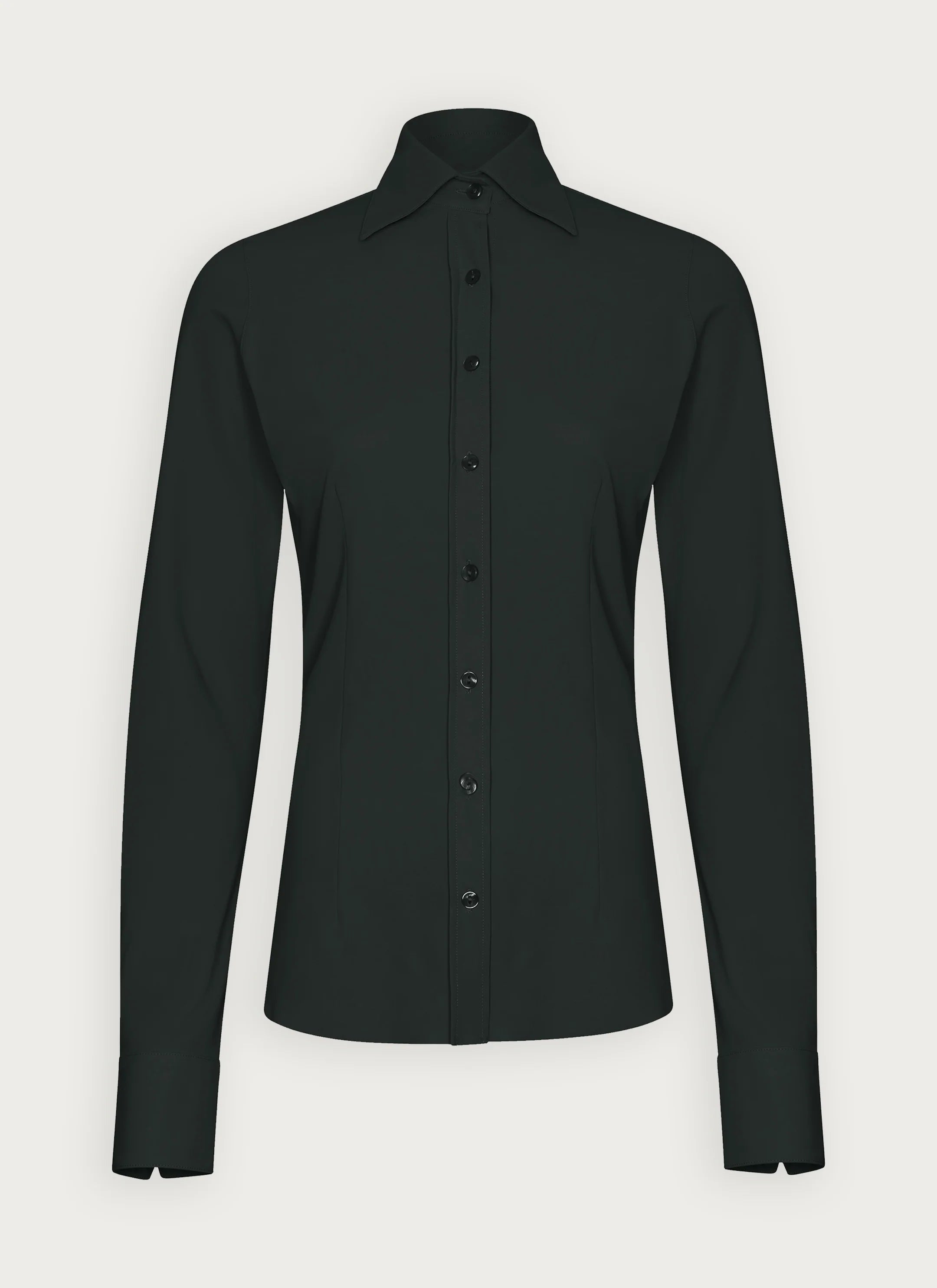 Japan TKY Bluse AYAKA in Deep Black aus Regular-Travelqualität am Model