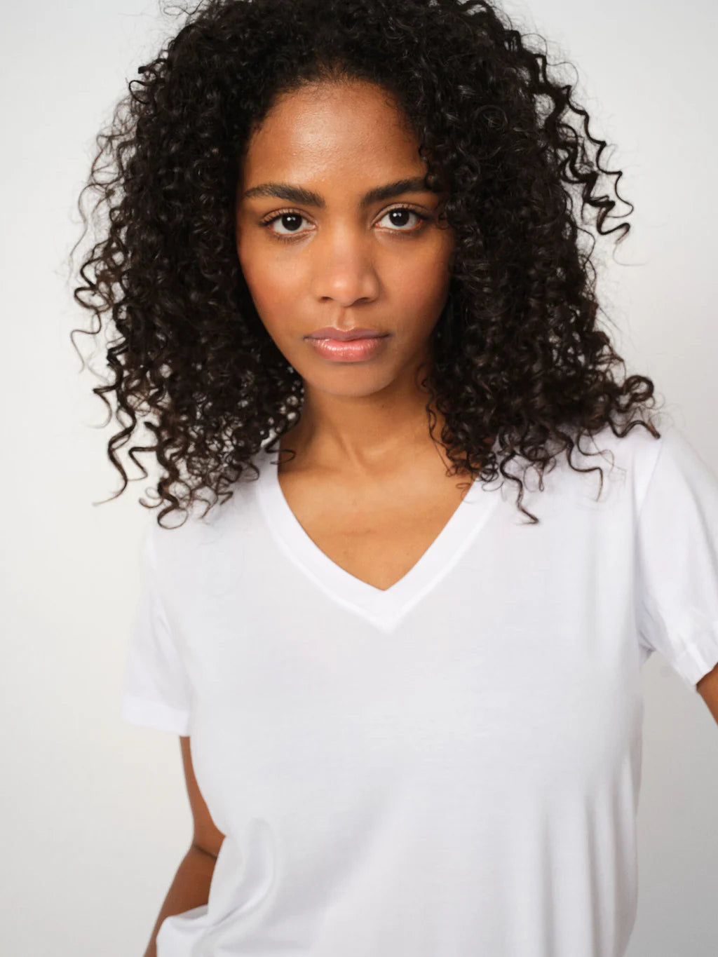 Damen TShirt Dala V-SS Basic weiß von MOS MOSH