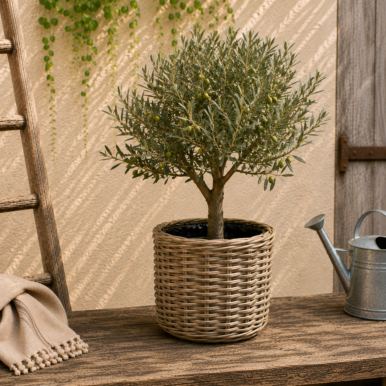 Rattanübertopf mit Folieneinsatz von STRANDGUT