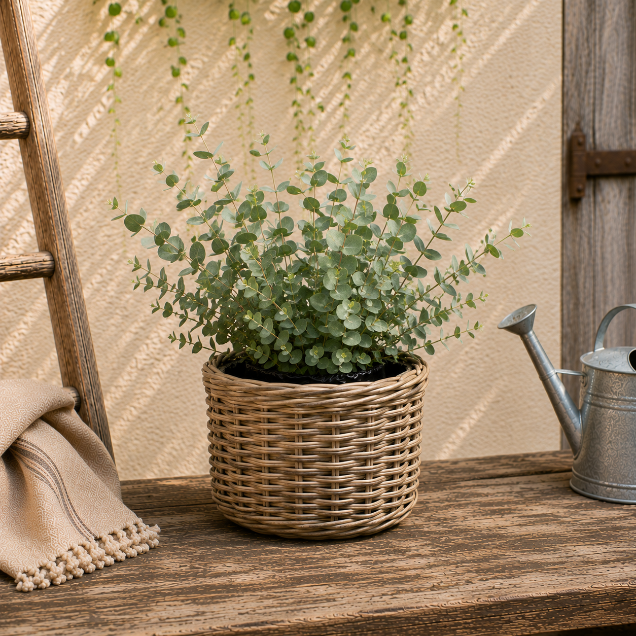 Rattanübertöpfe mit Folieneinsatz von STRANDGUT