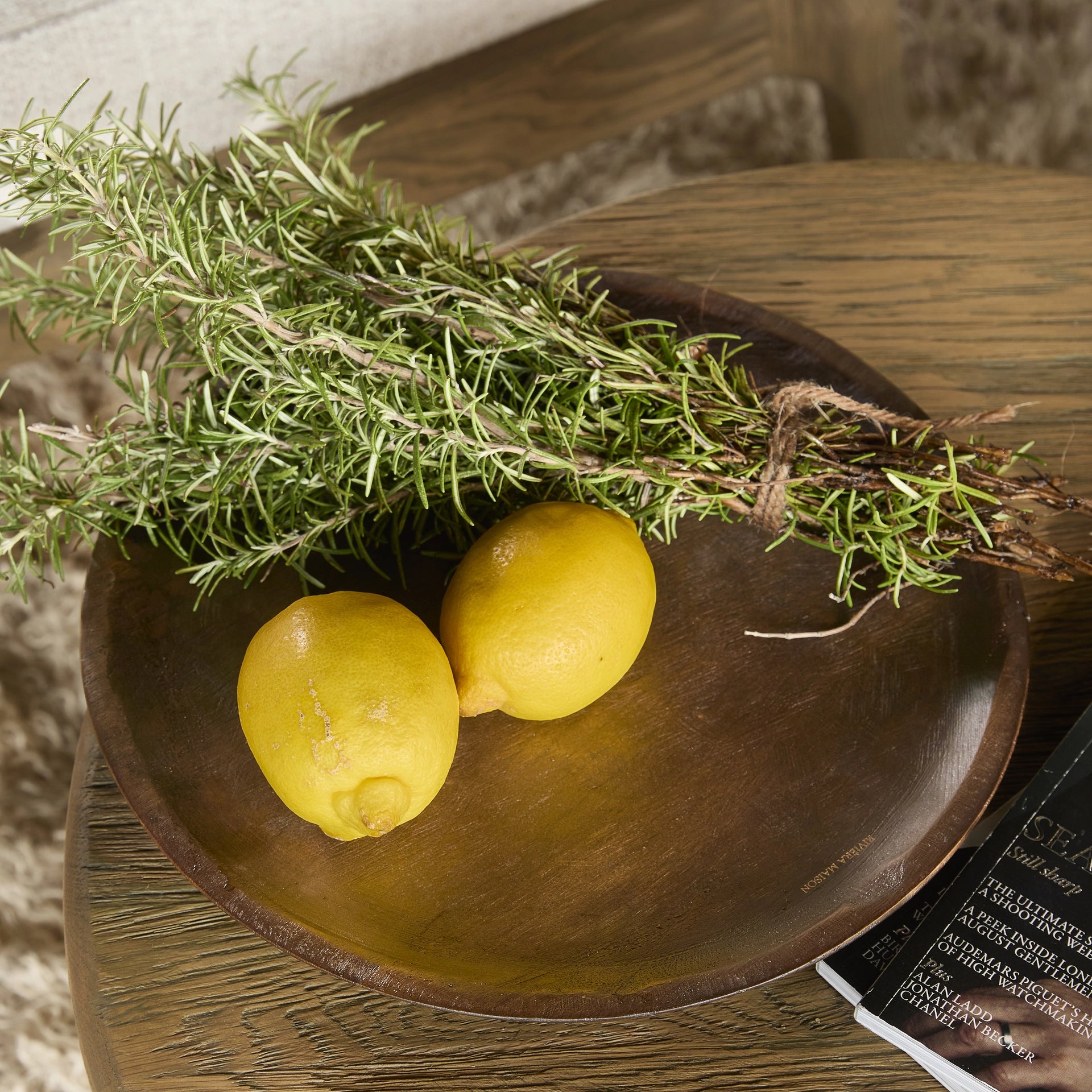 Riviera Maison Banu Tray 30,5 x30,5cm aus braunem Holz