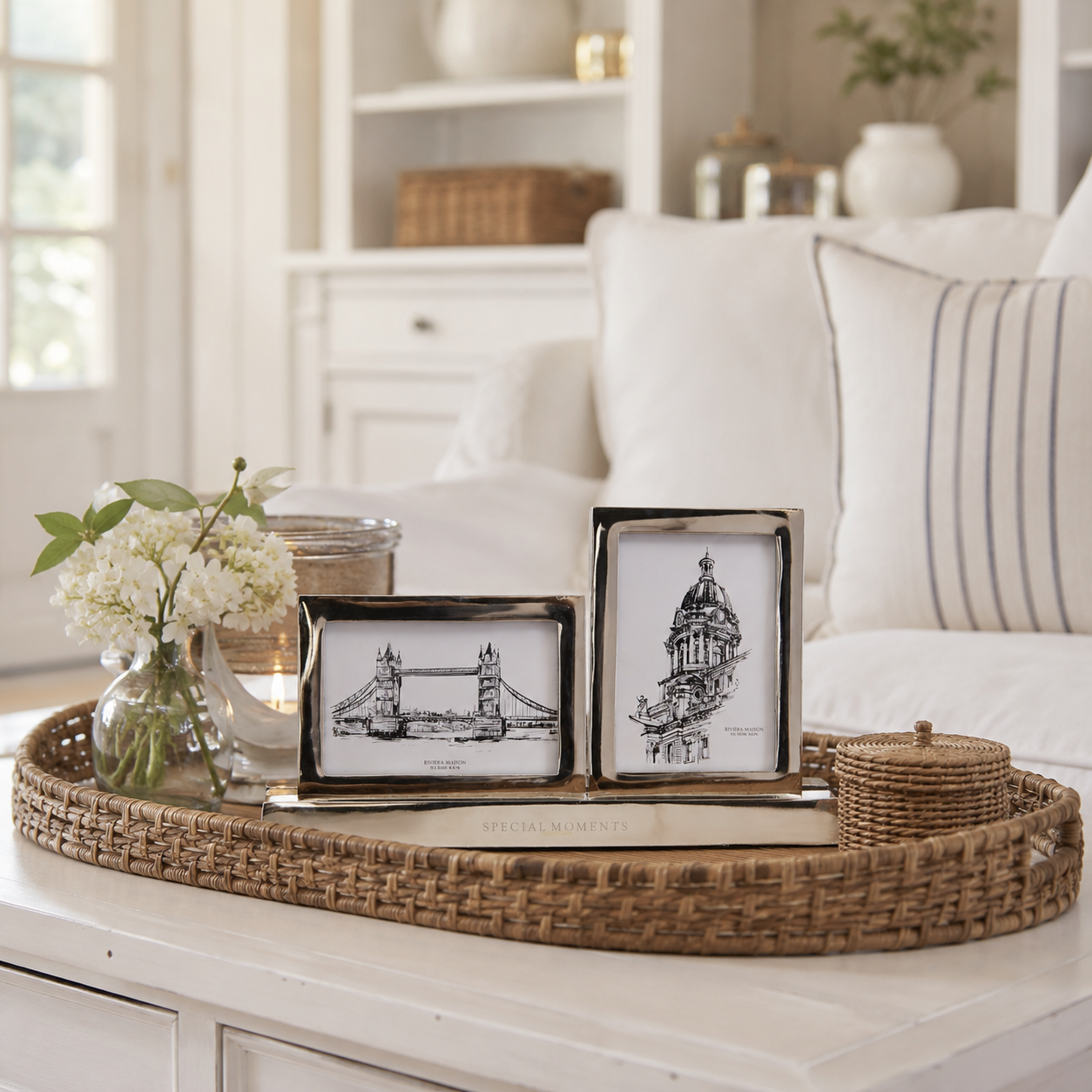 Riviera Maison RM Double Photo Frame silber für 10x15 Format