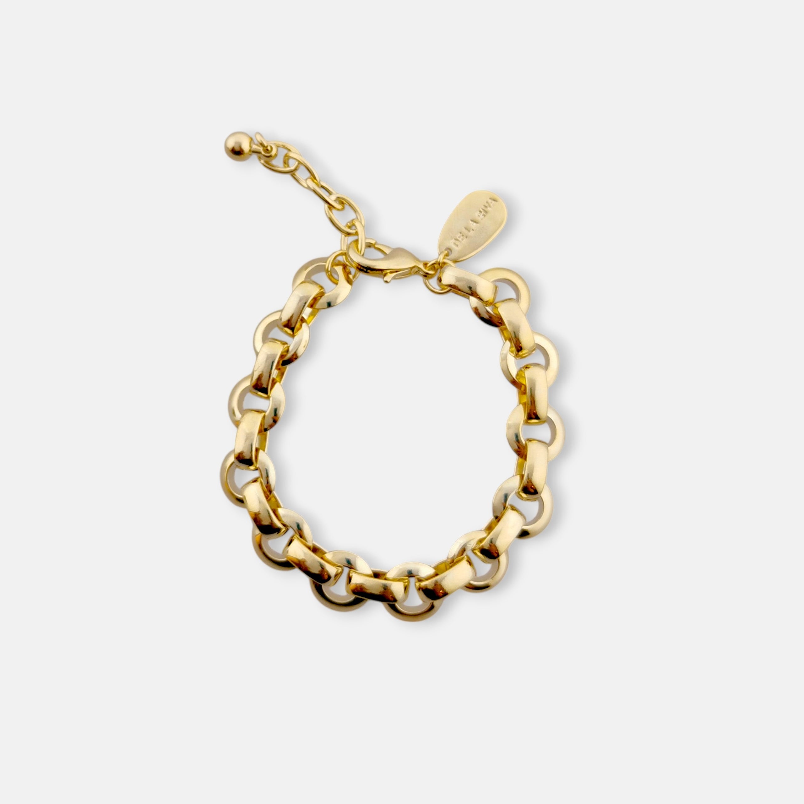 Elegantes Armband von Rosanna de la Riva in matt vergoldeter Ausführung.