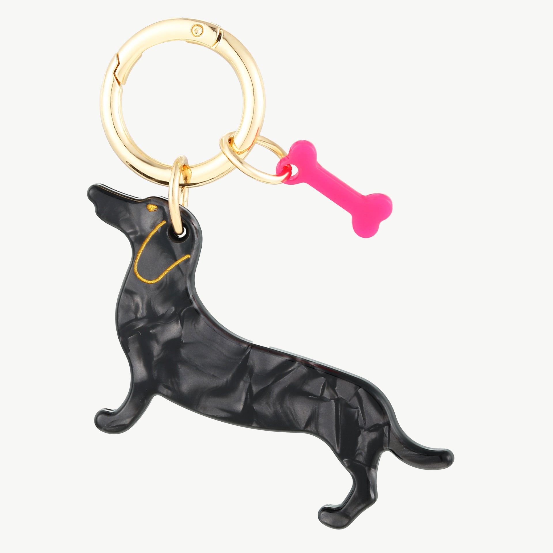 Taschenanhänger Dackel Schwarz Glossy Farberlauf
