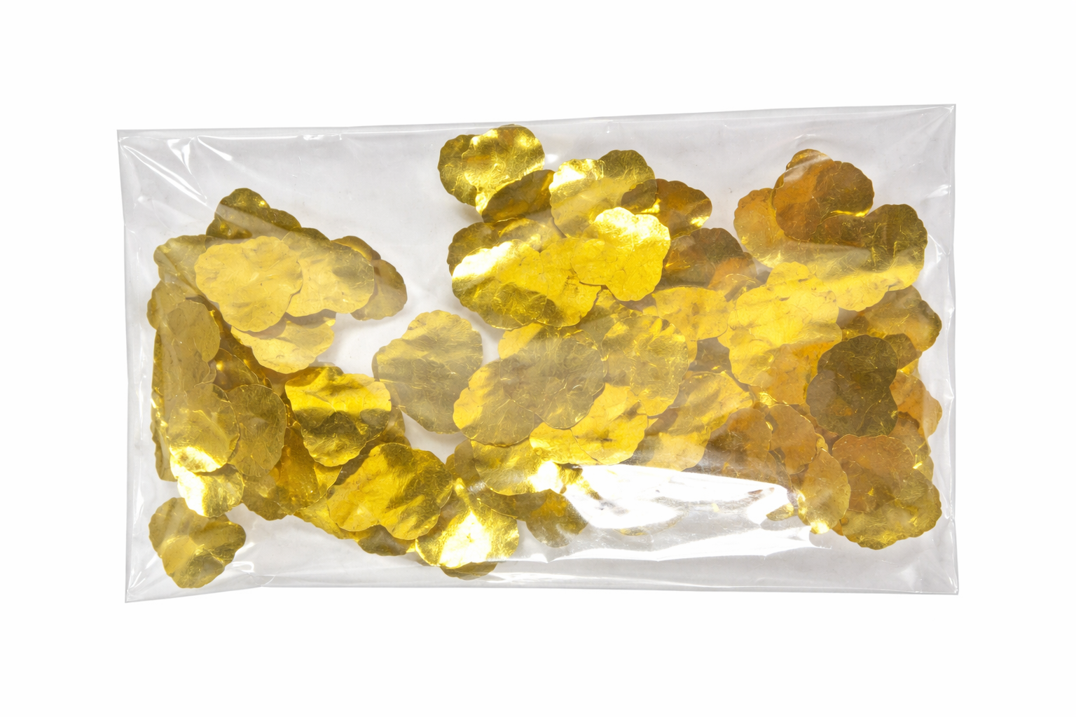 Goldenes Konfetti in Herzform
