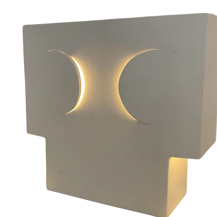 Mediterane Lampe aus weißem Steingut