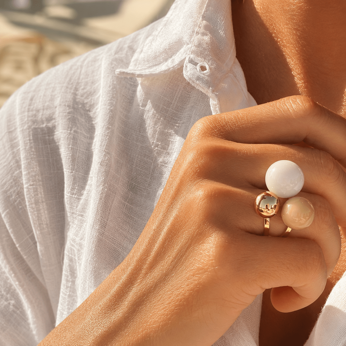 Brea Enamel Large Ring