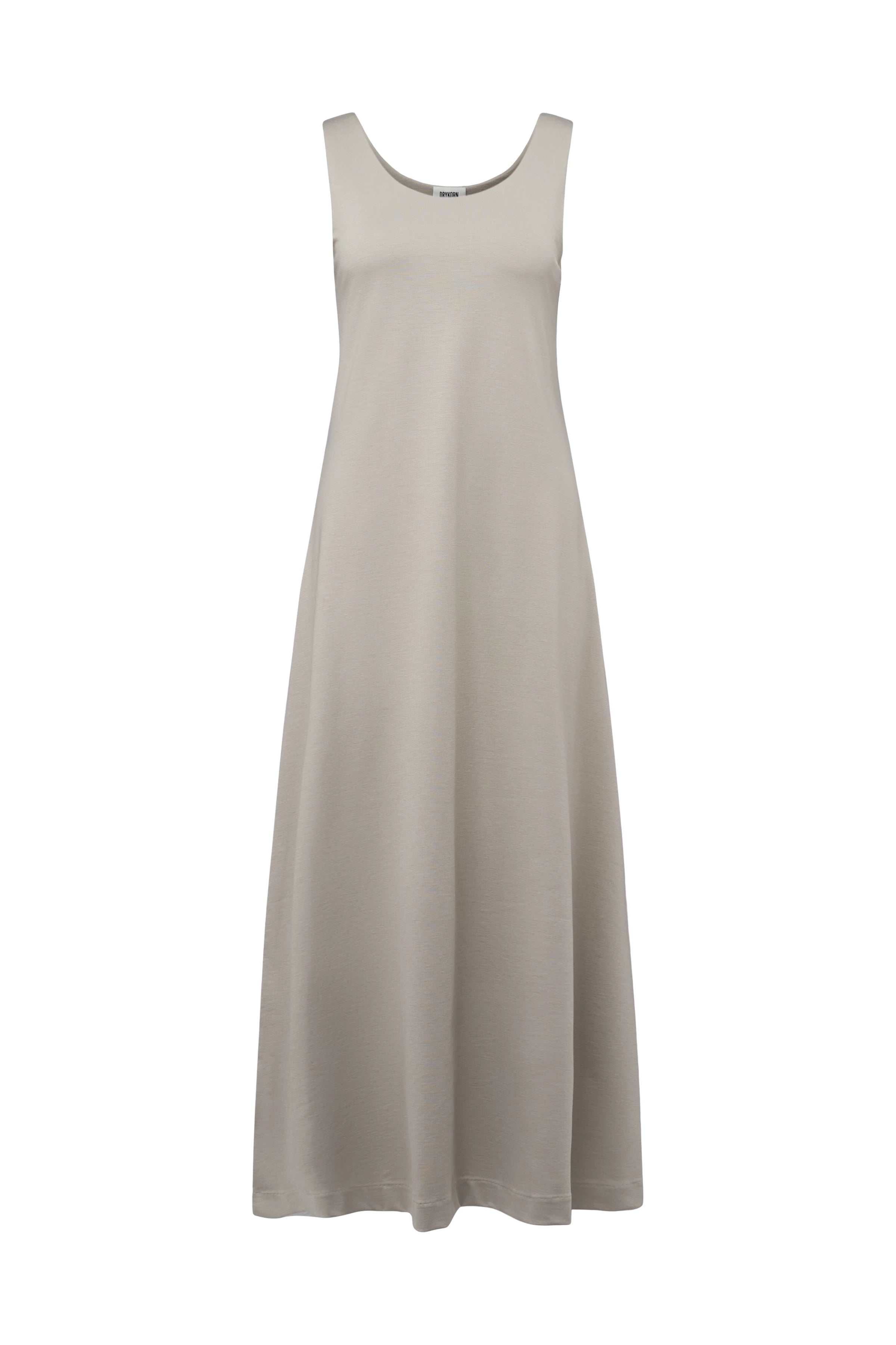 DRYKORN LOZIA Jersey-Kleid in knöchellanger Länge mit tiefem Rundhalsausschnitt, fließender Silhouette und hochwertigem Lyocell-Mix.