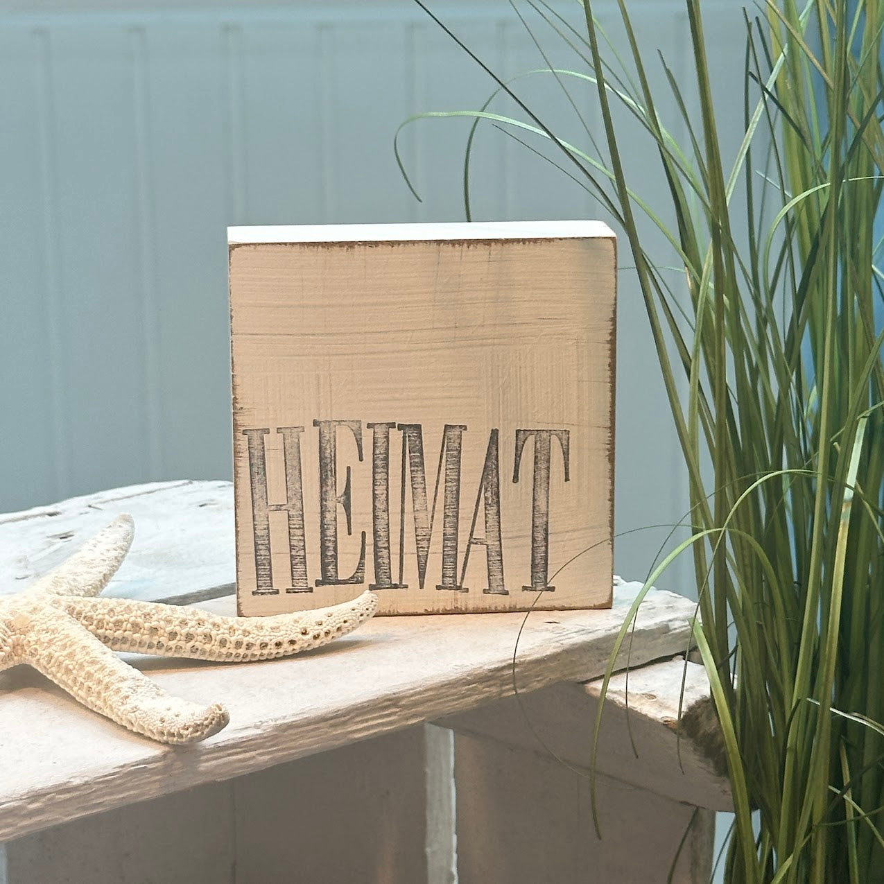 iopla Textplatte 10x10cm mit Aufschrift HEIMAT