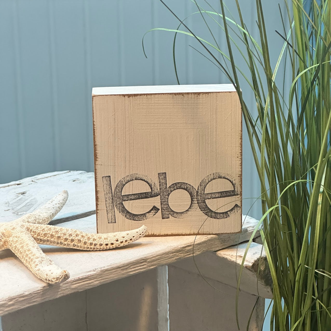 iopla Textplatte 10x10cm mit Aufschrift LEBE
