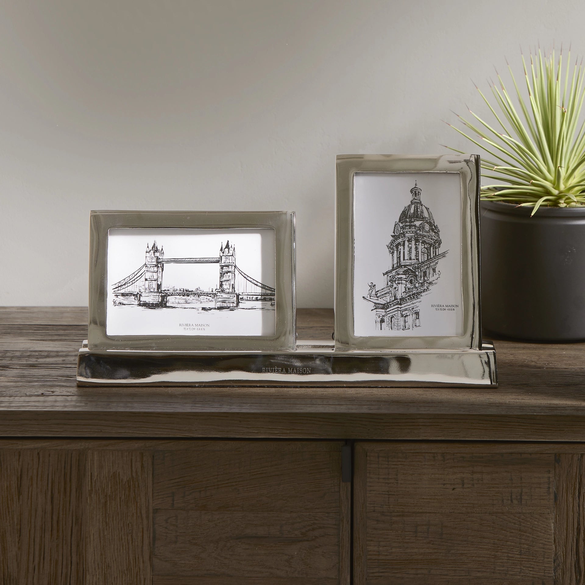 Riviera Maison RM Double Photo Frame silber für 10x15 Format