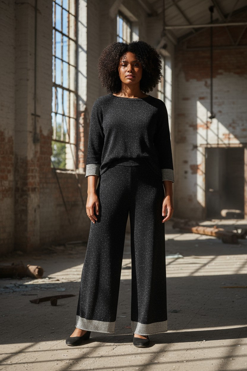 Damenhose glitzer in schwarz von Grace